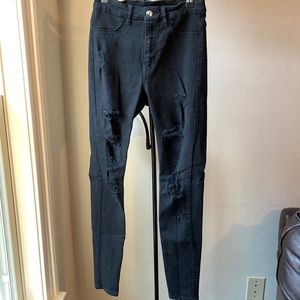 H&M Black Distressed Skinny Jeans